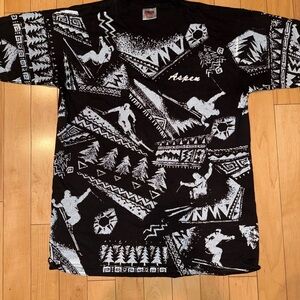 Aspen Colorado Black Graphic Men's Shirt